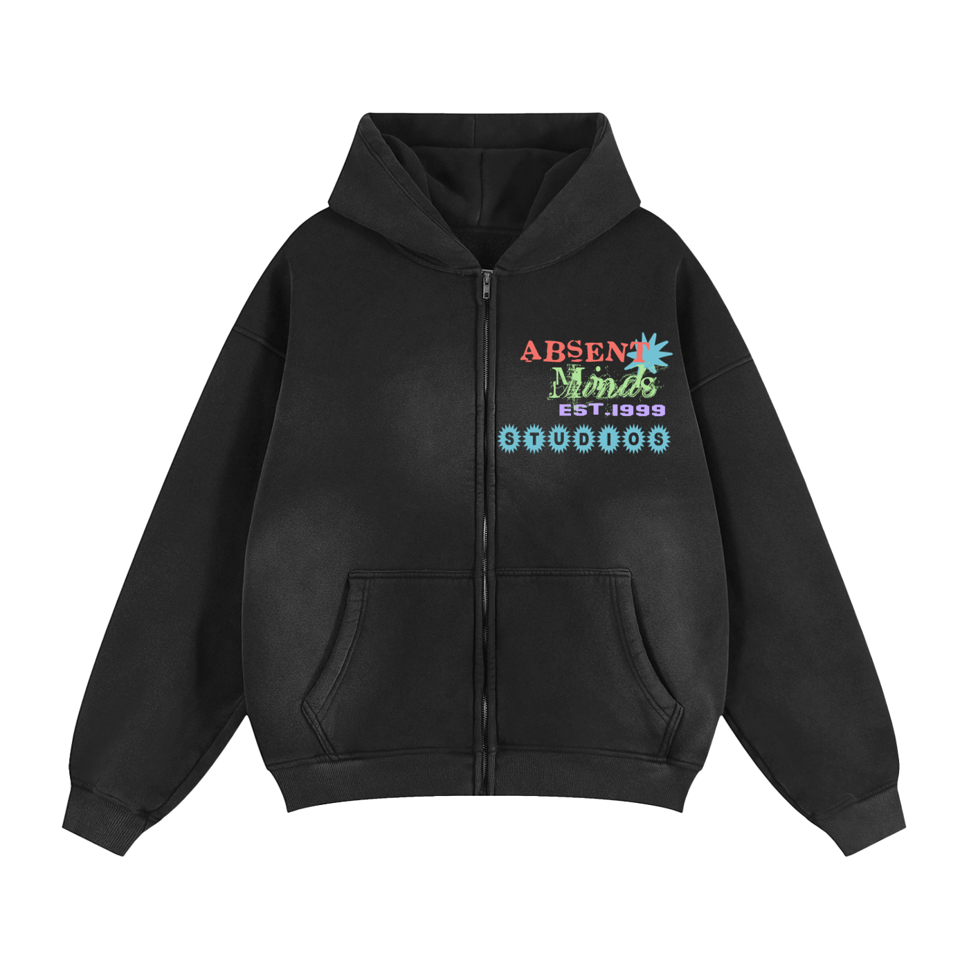 AMS Sunfade Two-way Zipper Boxy Fleece Hoodie