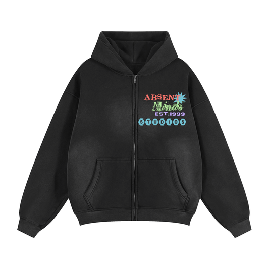 AMS Sunfade Two-way Zipper Boxy Fleece Hoodie