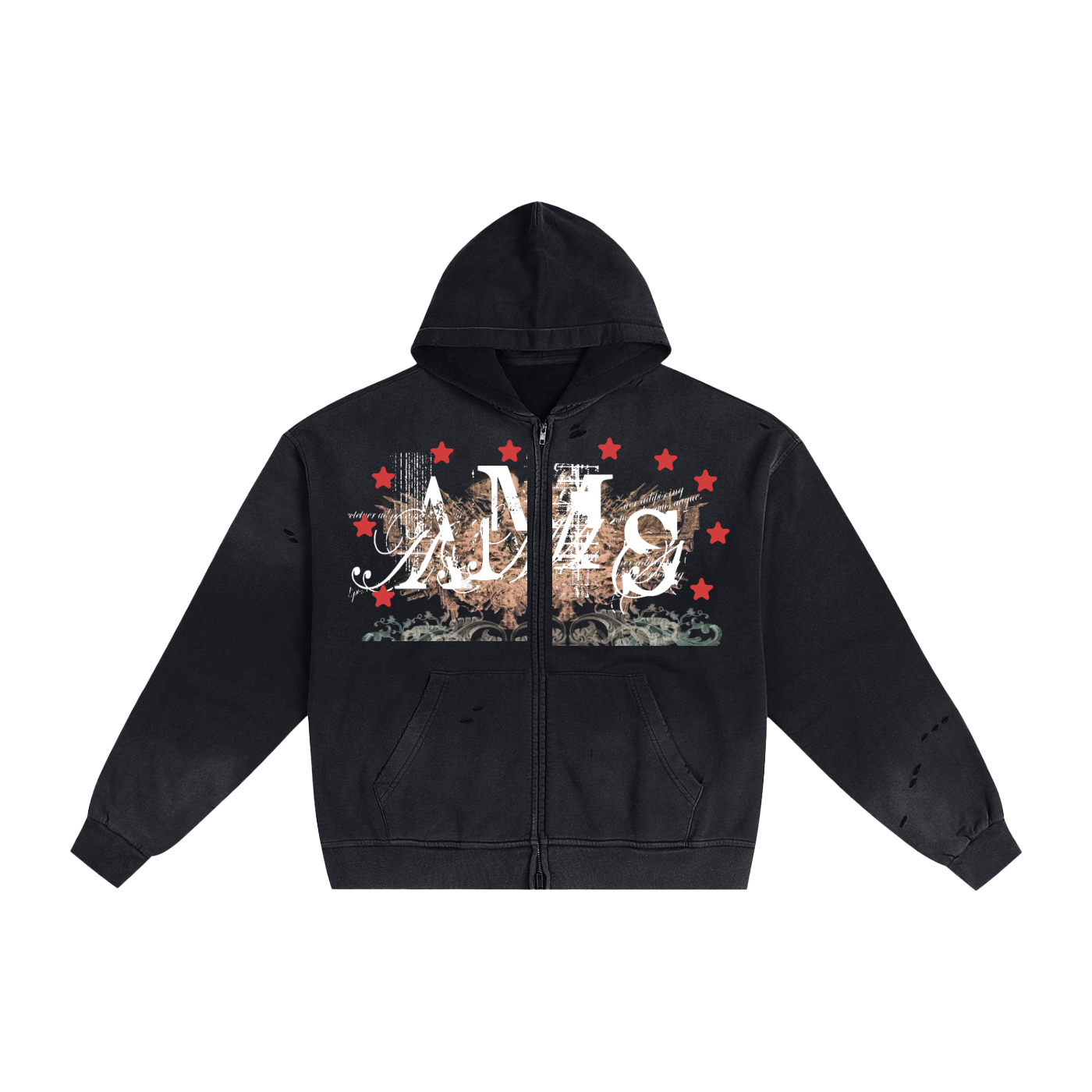 AMS Crest Sunfade Zip Hoodie