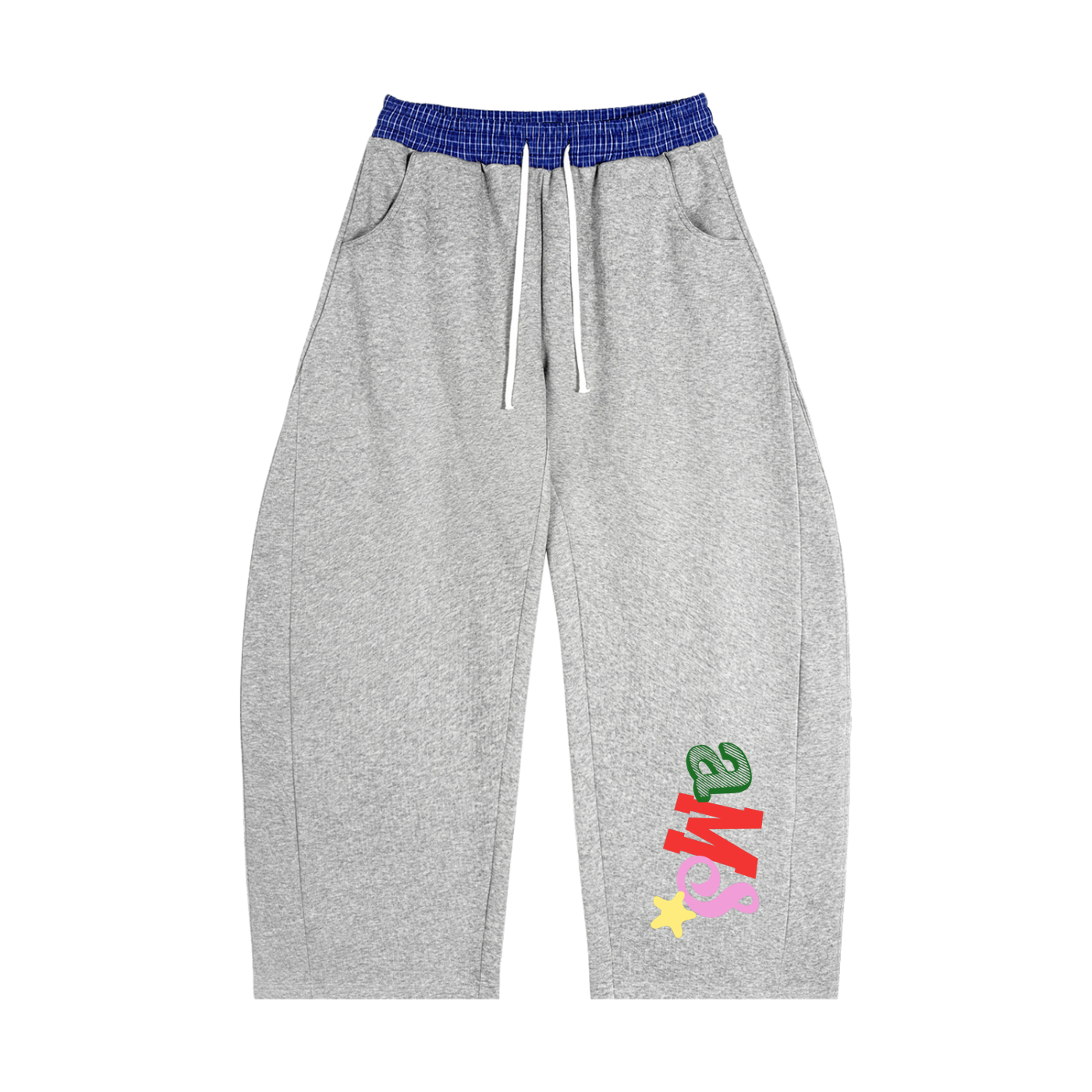 Plaid Waistband Barrel Sweatpants