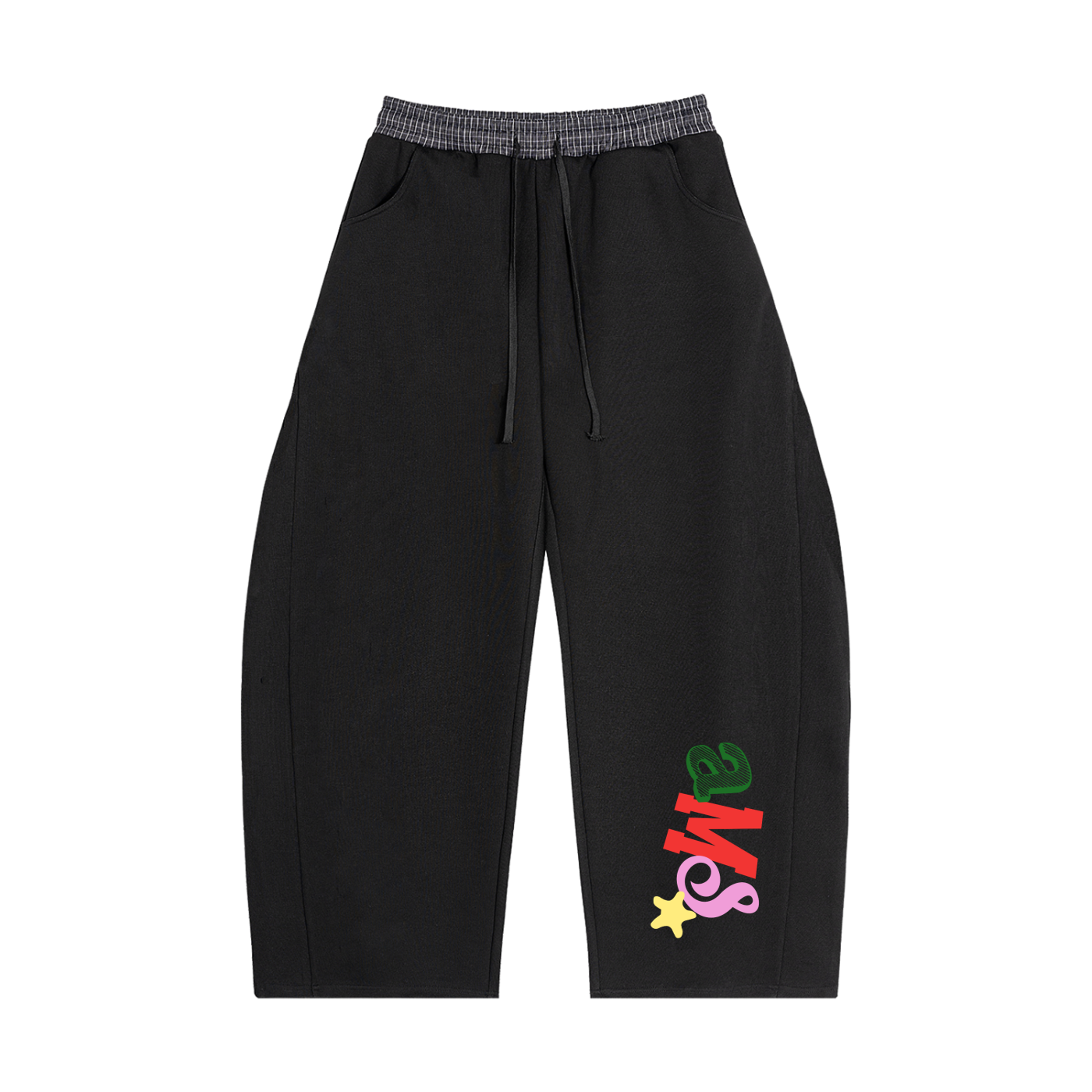 Plaid Waistband Barrel Sweatpants